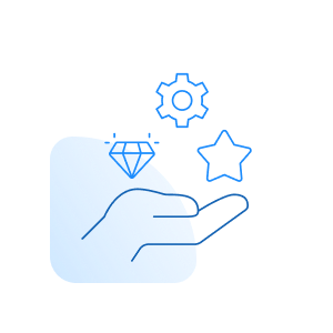 Icon Mano Diamante Azul